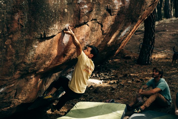escalada de bloque en Albarracin