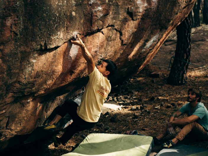 escalada de bloque en Albarracin